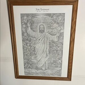 😄New Testament framed print a collection of words to form Jesus religious art
